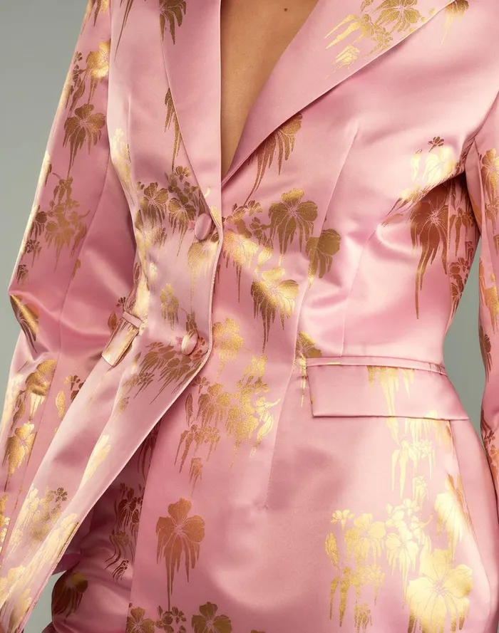 Tops Women Cynthia Rowley Dripping In Gold Fitted Blazer
