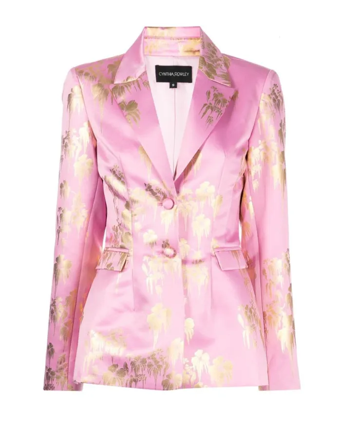 Tops Women Cynthia Rowley Dripping In Gold Fitted Blazer