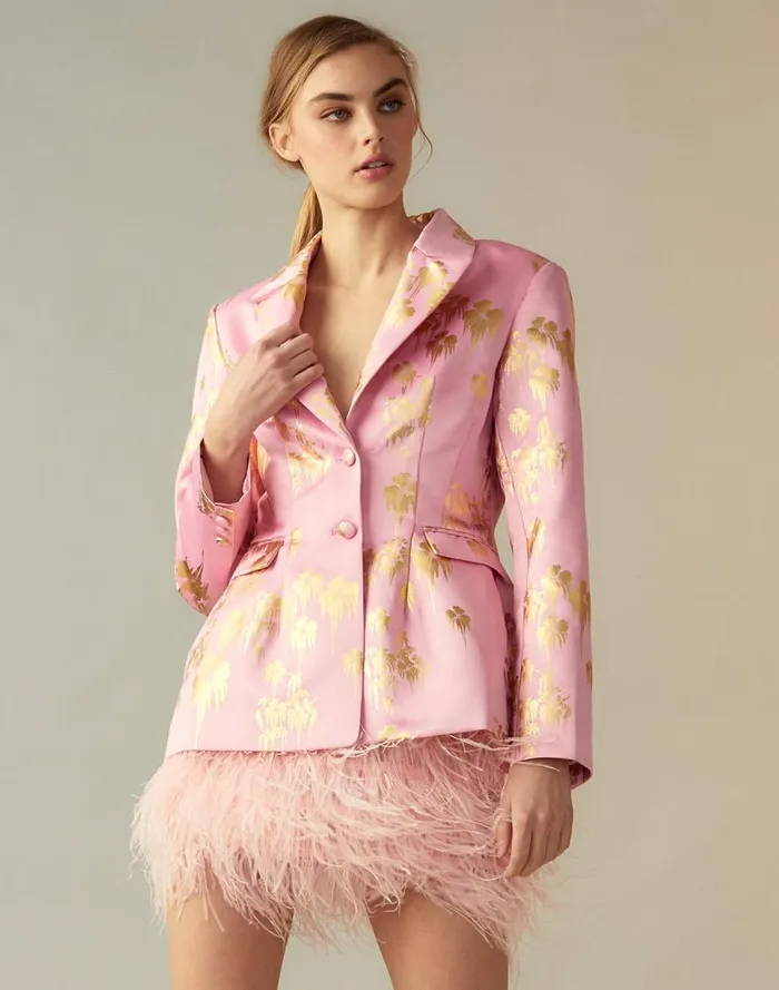 Tops Women Cynthia Rowley Dripping In Gold Fitted Blazer