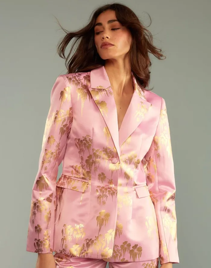 Tops Women Cynthia Rowley Dripping In Gold Fitted Blazer