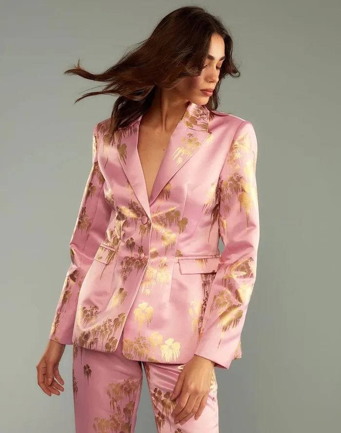 Tops Women Cynthia Rowley Dripping In Gold Fitted Blazer