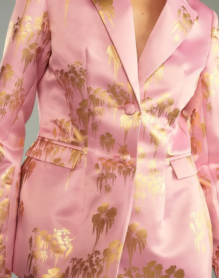 Tops Women Cynthia Rowley Dripping In Gold Fitted Blazer