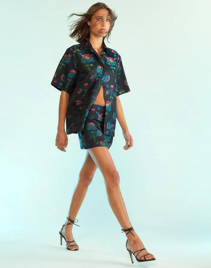 Tops Women Cynthia Rowley Harper Jacquard Camp Shirt
