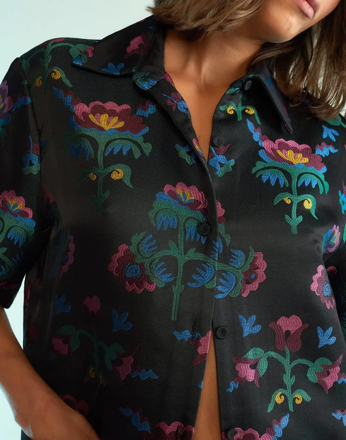 Tops Women Cynthia Rowley Harper Jacquard Camp Shirt