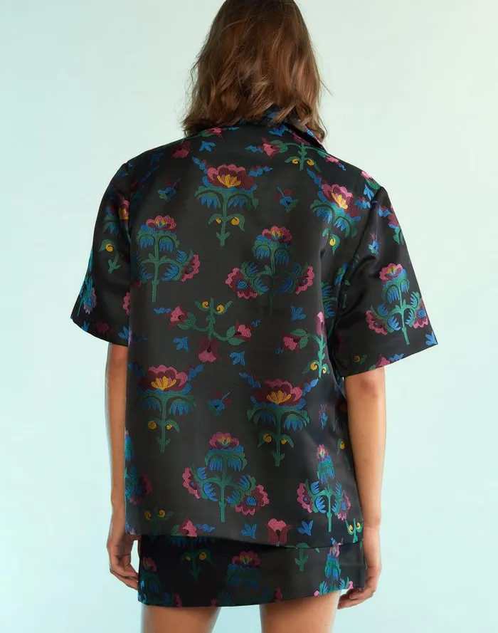 Tops Women Cynthia Rowley Harper Jacquard Camp Shirt
