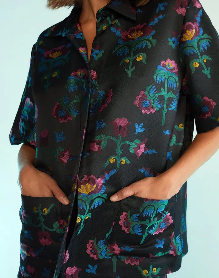 Tops Women Cynthia Rowley Harper Jacquard Camp Shirt