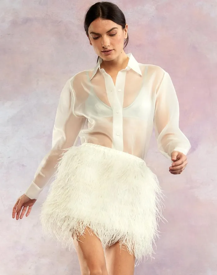 Tops Women Cynthia Rowley Organza Button Down Shirt