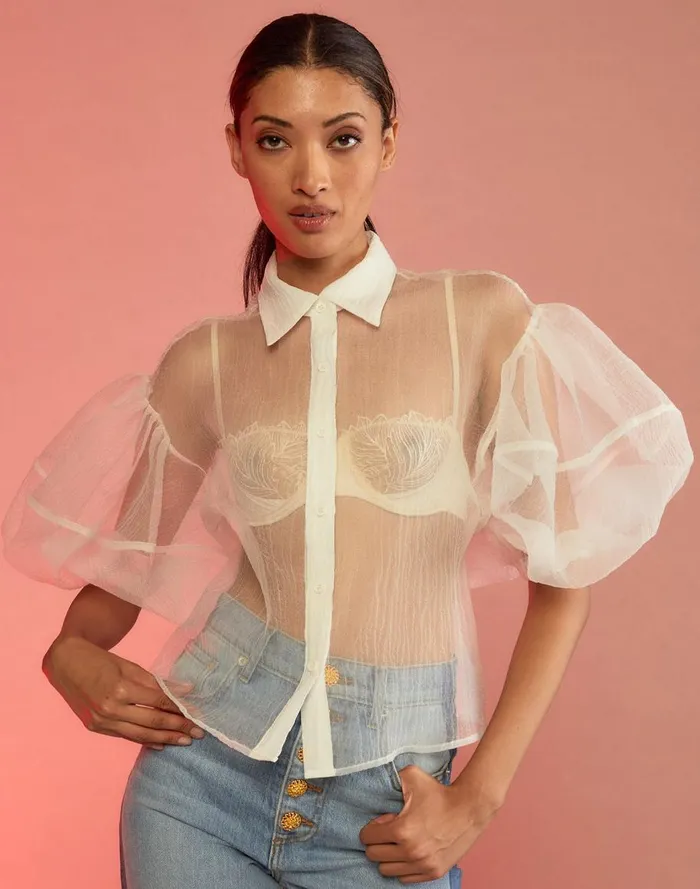Tops Women Cynthia Rowley Sheer Bliss Blouse