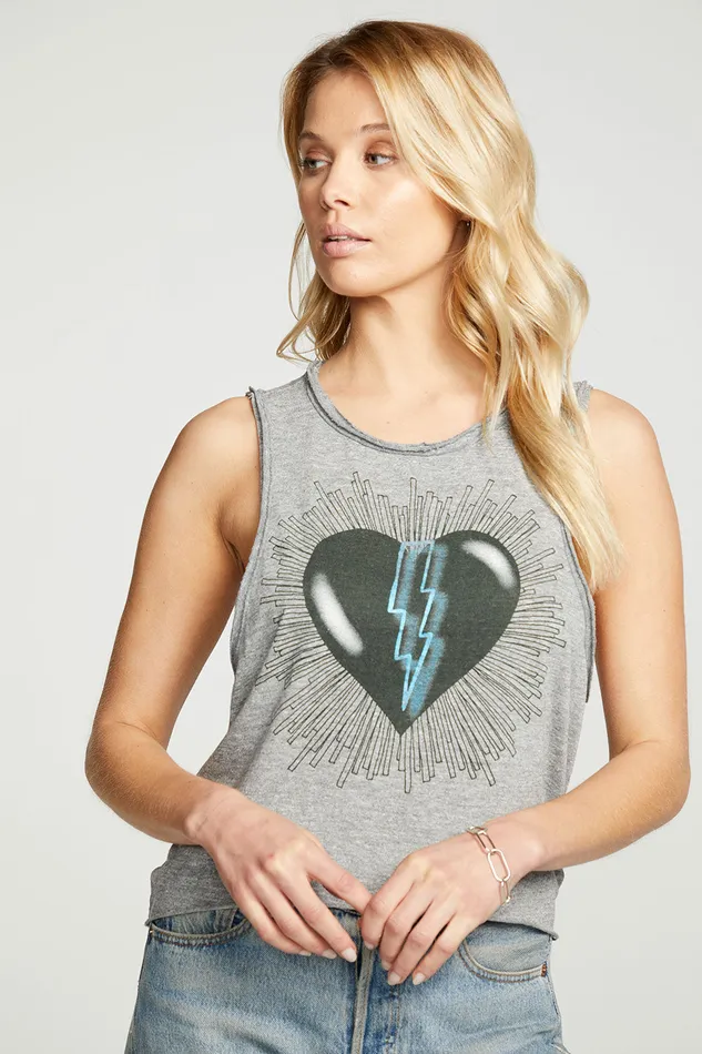 Tops Womens Metal Heart Chaser Brand
