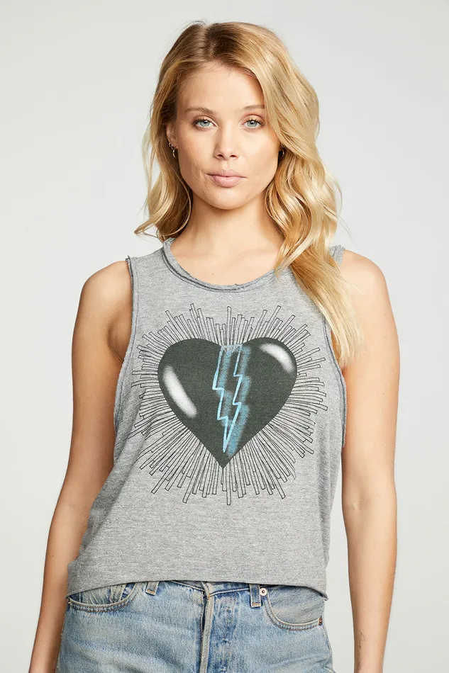 Tops Womens Metal Heart Chaser Brand