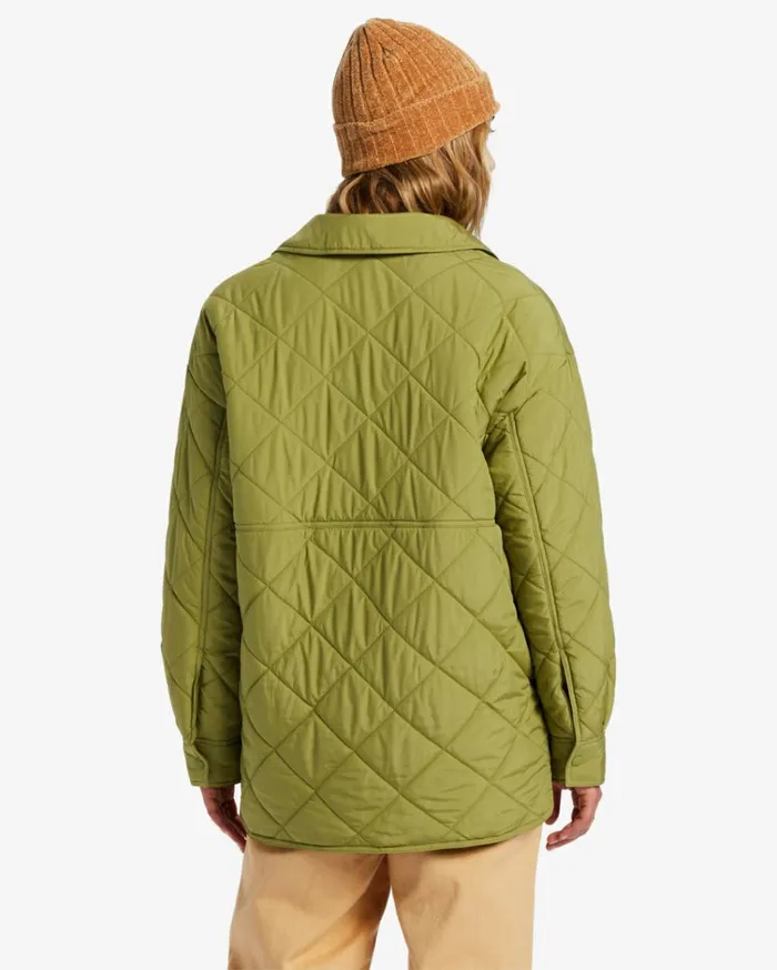 Transport Shacket Snap Front Overshirt Green Eyes Women Billabong Jackets