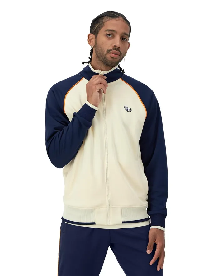 Tricot Track Jacket Winged C Logo Naturalathletic Navy Men Champion Jackets
