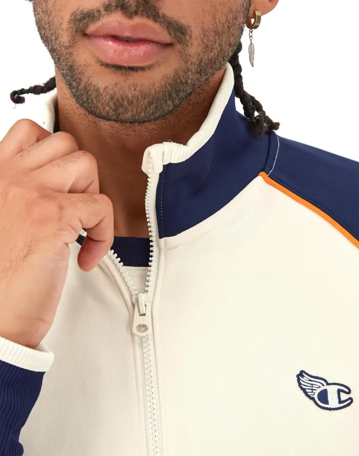 Tricot Track Jacket Winged C Logo Naturalathletic Navy Men Champion Jackets