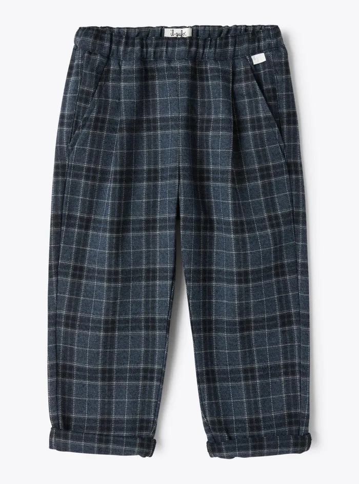 Trousers And Leggings Girl 216 Il Gufo Checked Technowool Pants