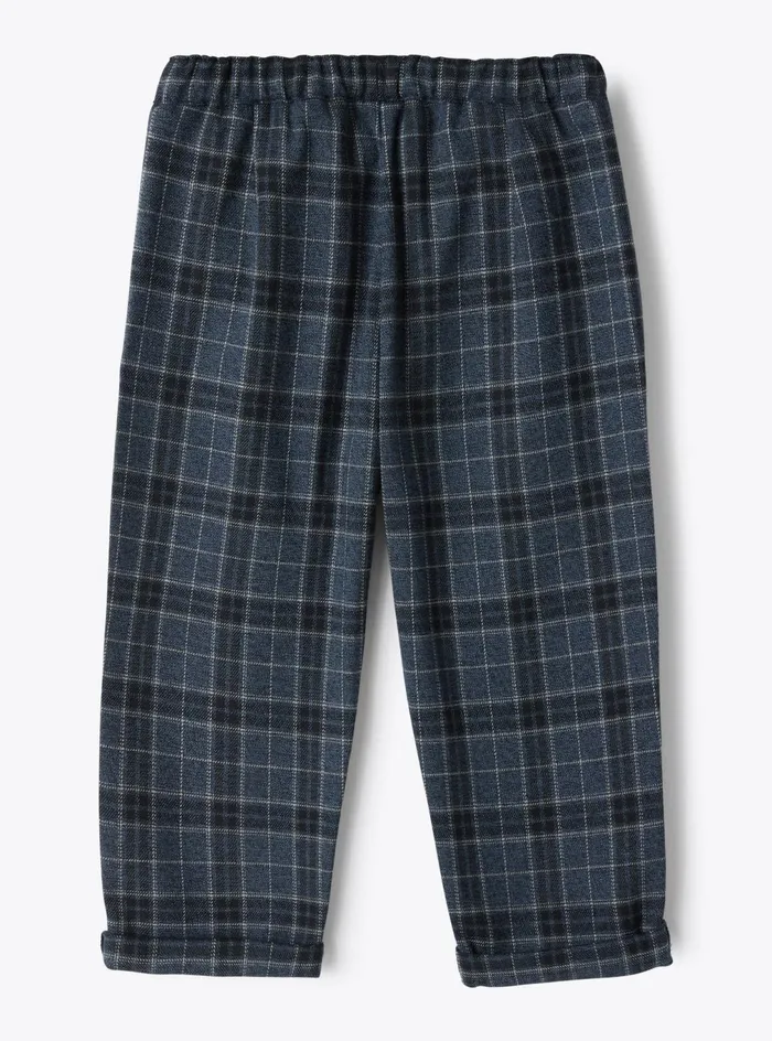 Trousers And Leggings Girl 216 Il Gufo Checked Technowool Pants