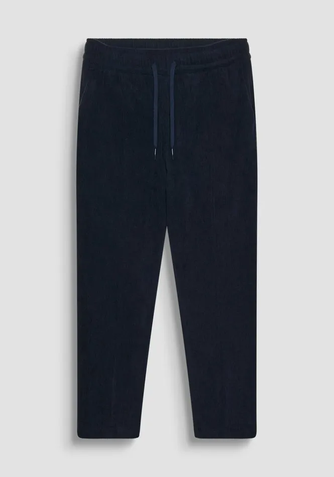 Trousers Men Antony Morato Regular Fit Trousers In Knit Corduroy Fabric Blue