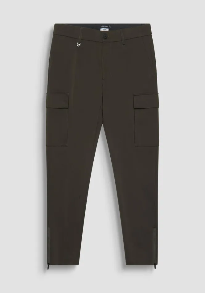 Trousers Men Antony Morato Skinny Fit 034Bjorn034 Trousers In Elastic Cotton Blend Dark Olive Green