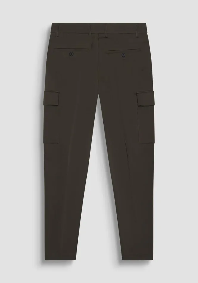 Trousers Men Antony Morato Skinny Fit 034Bjorn034 Trousers In Elastic Cotton Blend Dark Olive Green