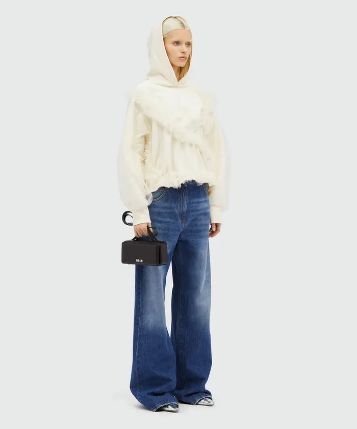 Tulle Double Jersey Sweatshirt With Ruffles Women MSGM Hoodies And Sweatshirts