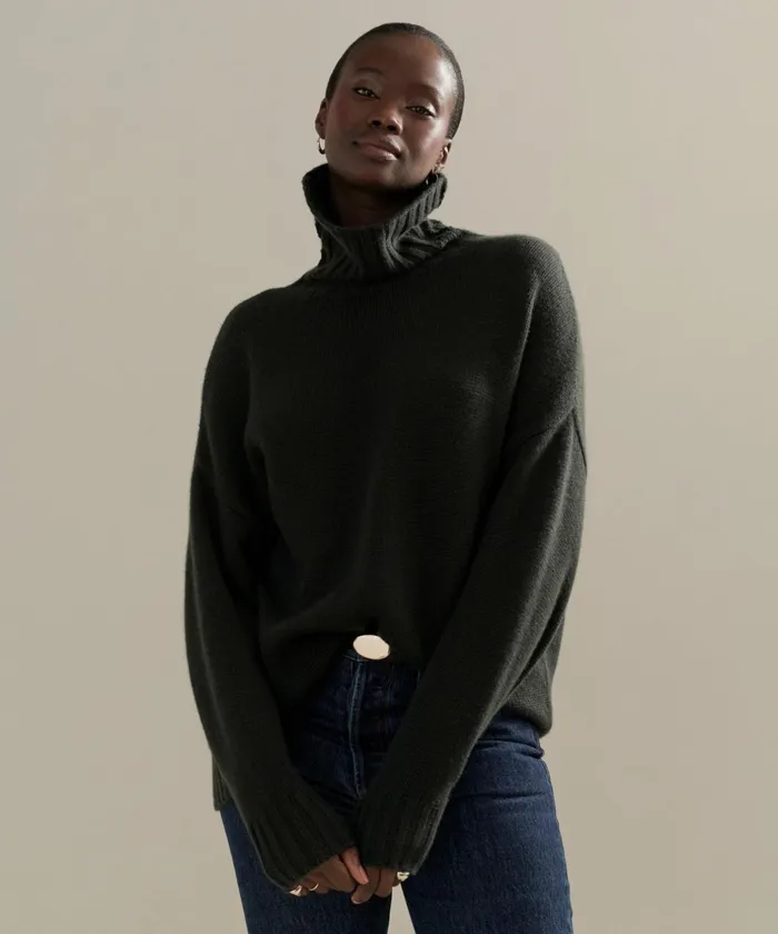 Turtlenecks Women Jenni Kayne Cashmere Porter Turtleneck Forest Forest