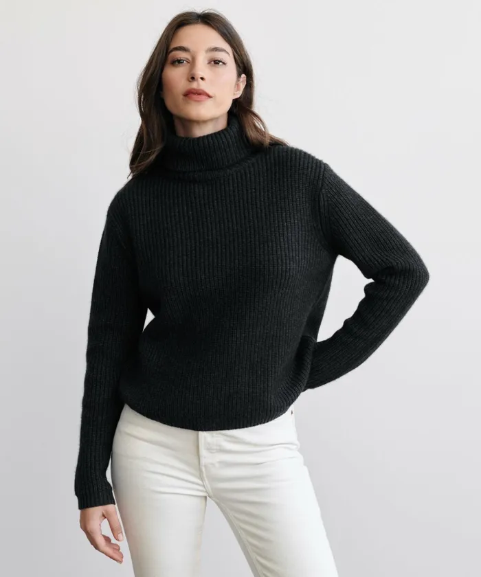 Turtlenecks Women Jenni Kayne Cropped Turtleneck Charcoal