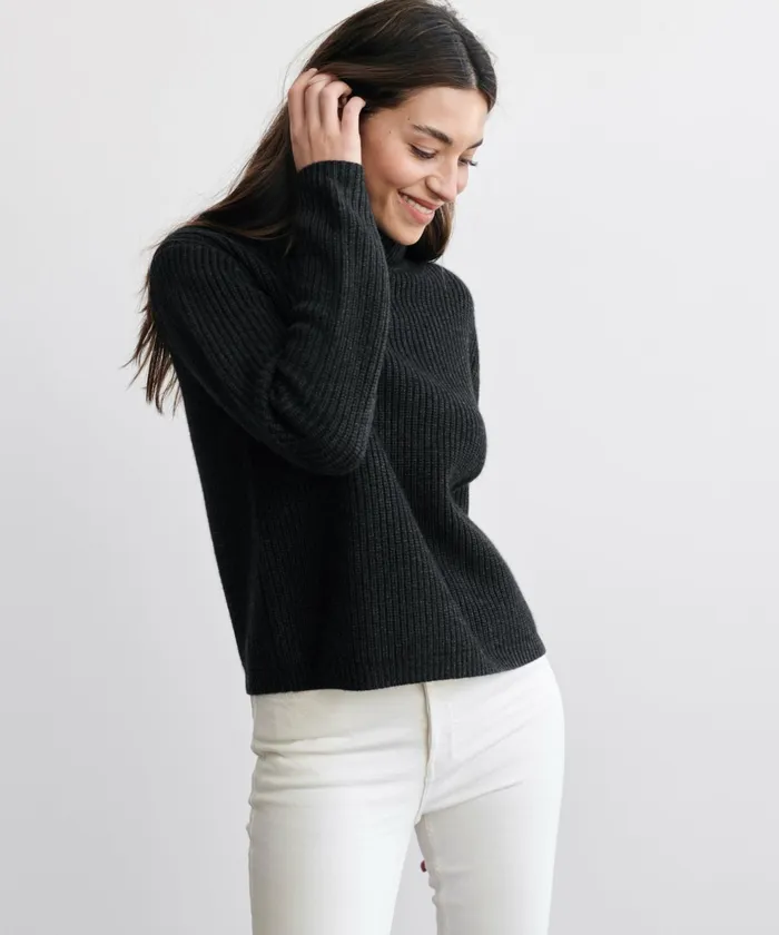 Turtlenecks Women Jenni Kayne Cropped Turtleneck Charcoal