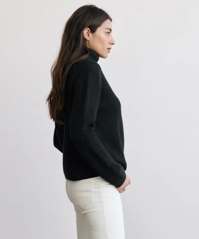 Turtlenecks Women Jenni Kayne Cropped Turtleneck Charcoal