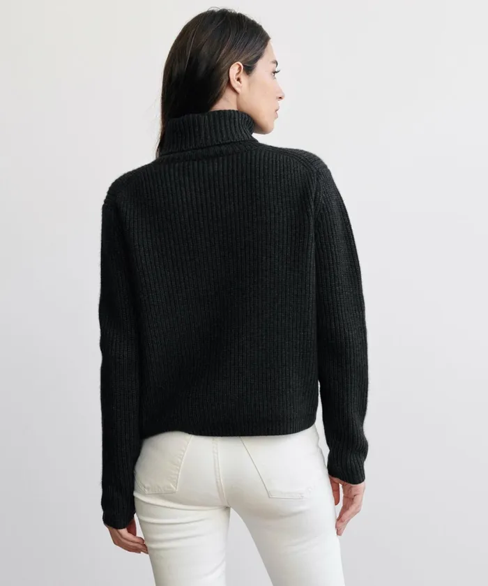 Turtlenecks Women Jenni Kayne Cropped Turtleneck Charcoal