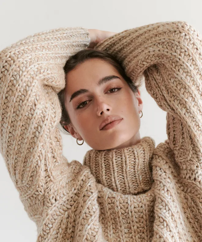 Turtlenecks Women Jenni Kayne Hudson Turtleneck Camel Marl