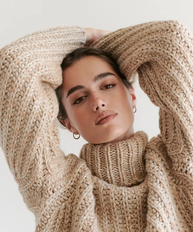 Turtlenecks Women Jenni Kayne Hudson Turtleneck Camel Marl