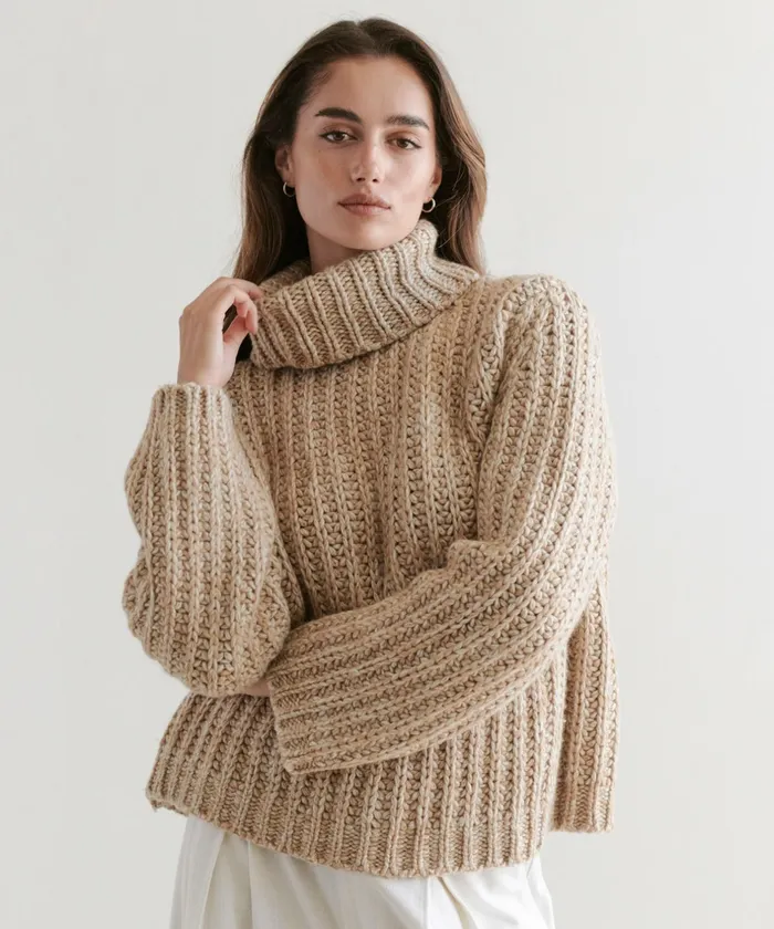 Turtlenecks Women Jenni Kayne Hudson Turtleneck Camel Marl