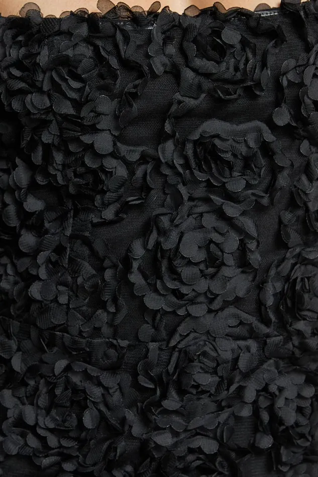 Tyra Mini Dress 8211 Square Neck 3D Floral Mini Dress In Black Women Showpo Curve Clothes