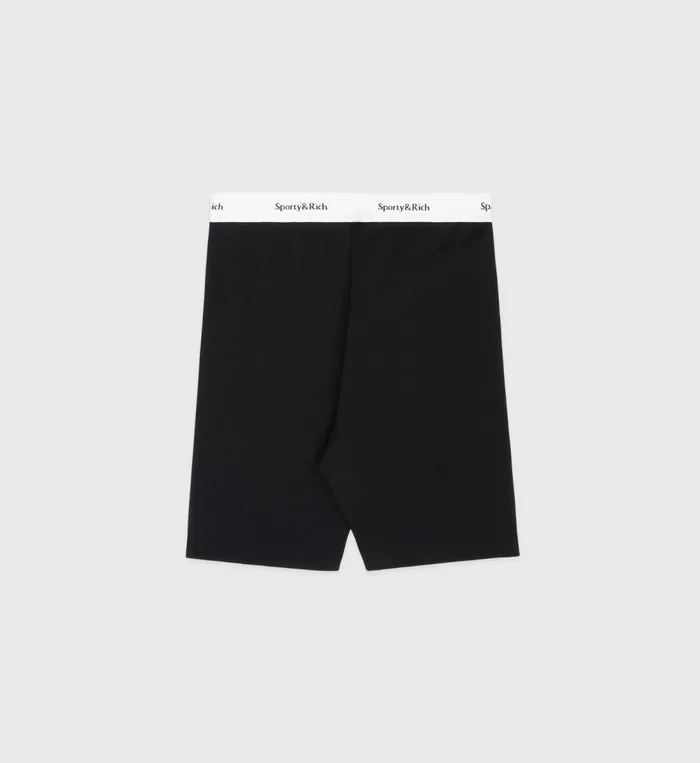 Underwear Women Sporty and Rich Serif Logo Ribbed Biker Short 8211 Black