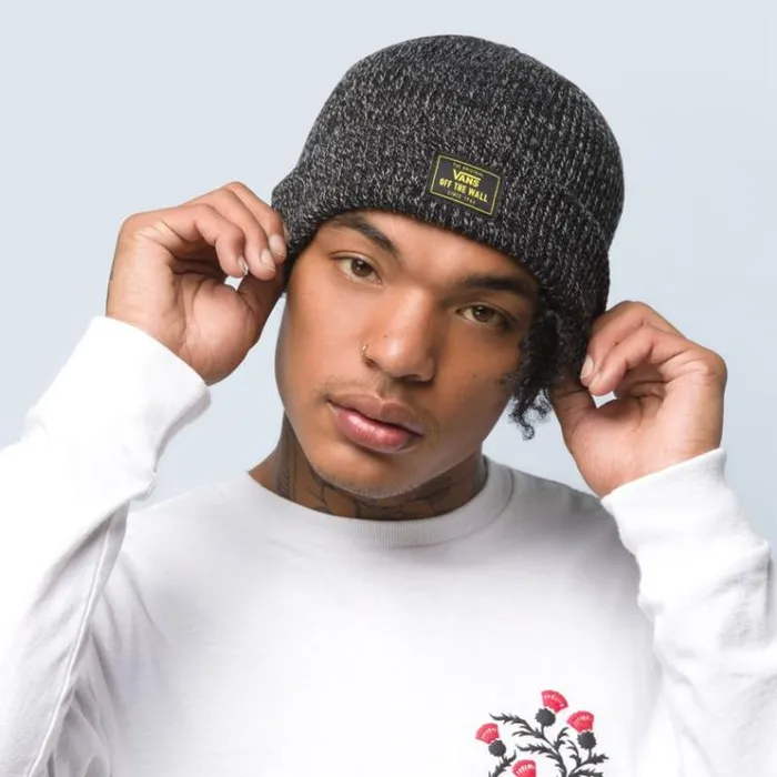 Vans Bruckner Cuff Beanie Black Heather Mens Hats and Beanies