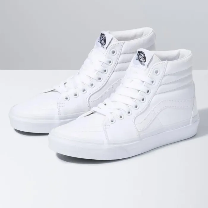 Vans Canvas Sk8Hi True White Womens Classics Shoes