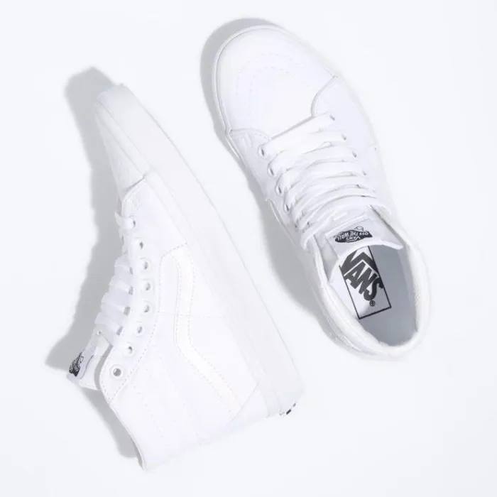 Vans Canvas Sk8Hi True White Womens Classics Shoes Vans Canvas Sk8Hi True White Womens Classics Shoes