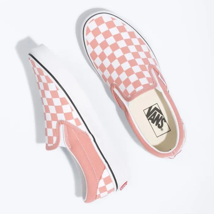 Vans Checkerboard Classic SlipOn Rose DawnTrue White MensWomens Classics Shoes Vans Checkerboard Classic SlipOn Rose DawnTrue White MensWomens Classics Shoes