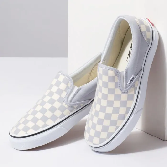 Vans Checkerboard SlipOn Gray DawnTrue White Womens Classics Shoes Vans Checkerboard SlipOn Gray DawnTrue White Womens Classics Shoes