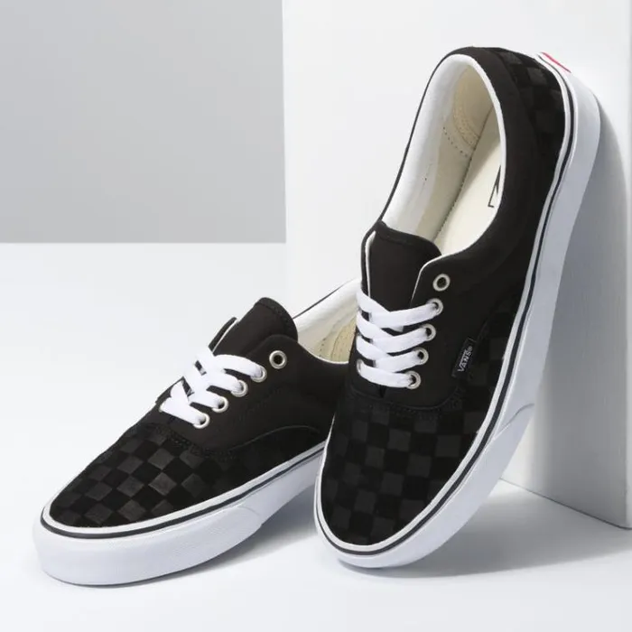Vans Deboss Checkerboard Era BlackTrue White Mens Classics Shoes Vans Deboss Checkerboard Era BlackTrue White Mens Classics Shoes