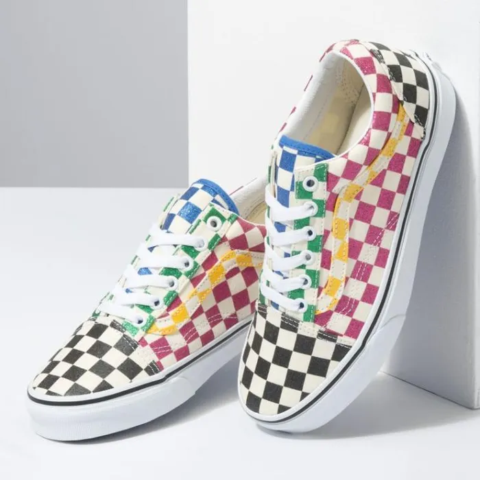 Vans Glitter Check Old Skool MultiTrue White Womens Classics Shoes Vans Glitter Check Old Skool MultiTrue White Womens Classics Shoes
