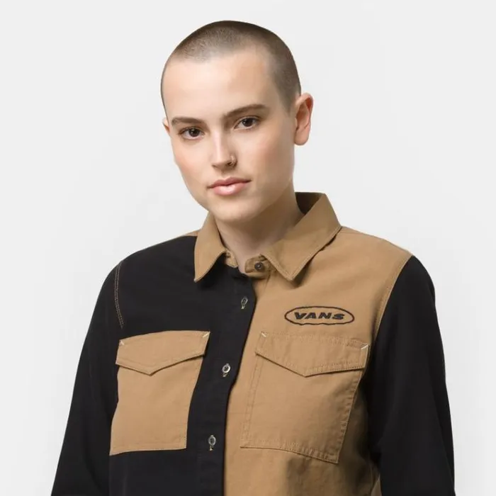 Vans Grunge Glam Woven Shirt DirtBlack Womens Tops