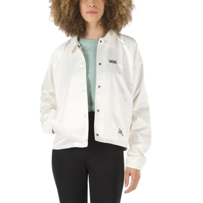 Vans Heart Lizzie Coaches Jacket Antique White Womens Hoodies and Jackets