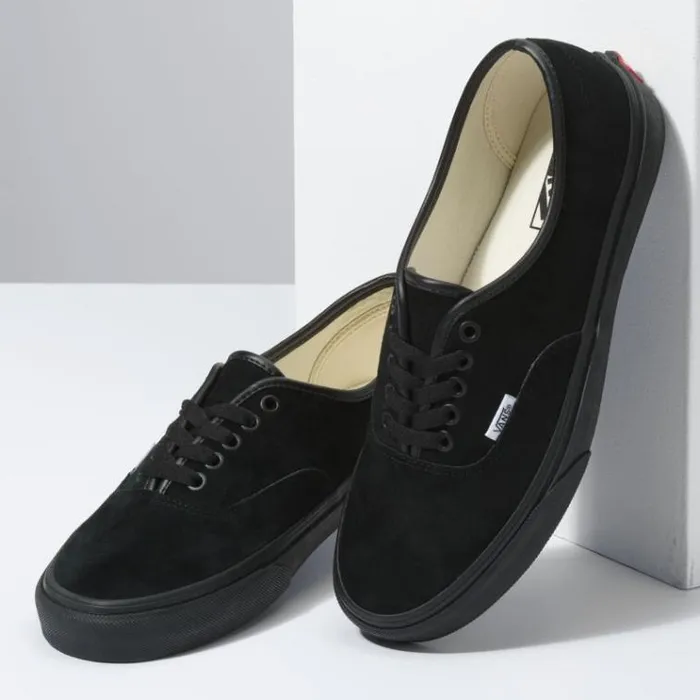 Vans Pig Suede Authentic BlackBlack Mens Classics Shoes Vans Pig Suede Authentic BlackBlack Mens Classics Shoes