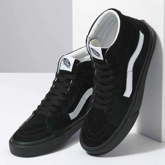 Vans Pig Suede Sk8Hi BlackBlack Mens Classics Shoes Vans Pig Suede Sk8Hi BlackBlack Mens Classics Shoes
