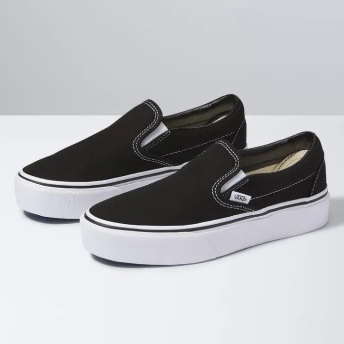 Vans SlipOn Platform Black Womens Classics Shoes
