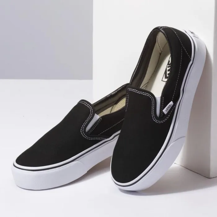 Vans SlipOn Platform Black Womens Classics Shoes Vans SlipOn Platform Black Womens Classics Shoes