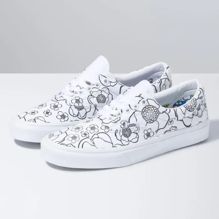 Vans UColor Era FloralTrue White MensWomens Classics Shoes