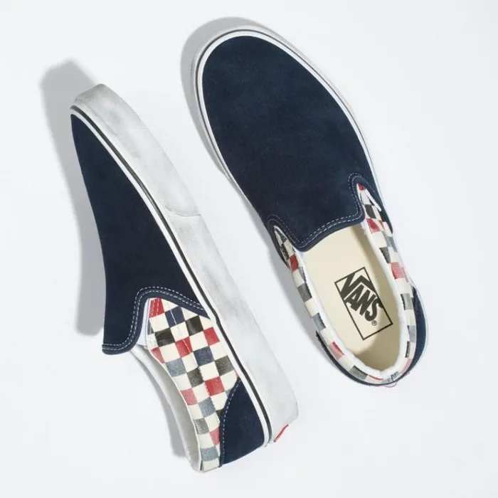 Vans Washed SlipOn Dress BluesChili Pepper MensWomens Classics Shoes Vans Washed SlipOn Dress BluesChili Pepper MensWomens Classics Shoes