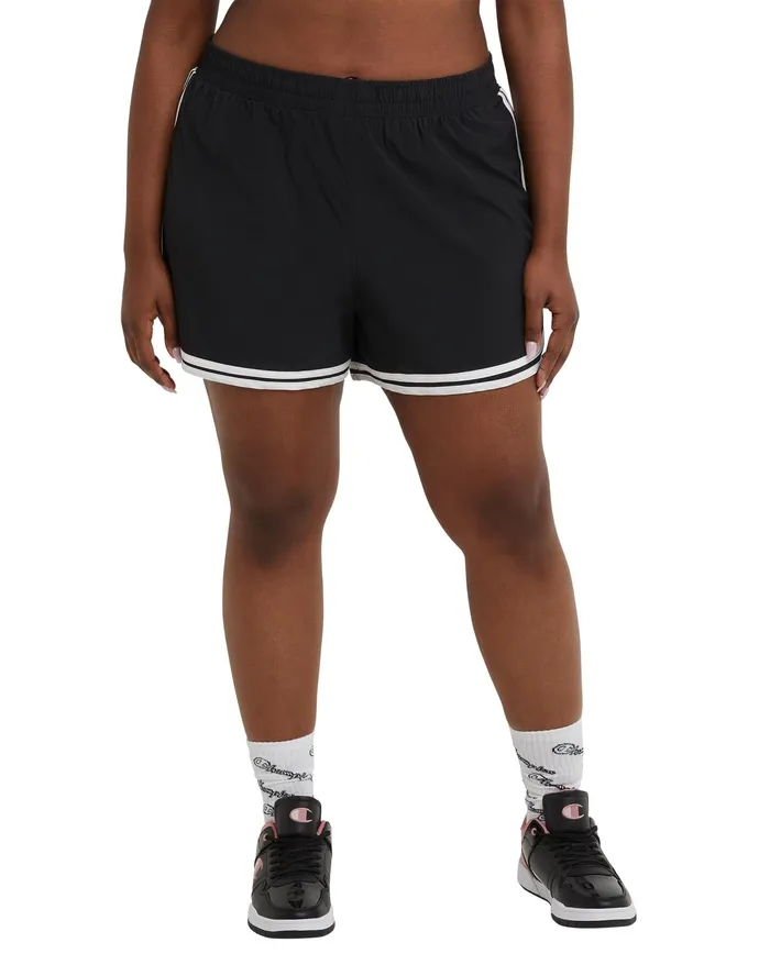 Varsity Shorts C Logo 35034 Plus Size Black Women Champion Shorts