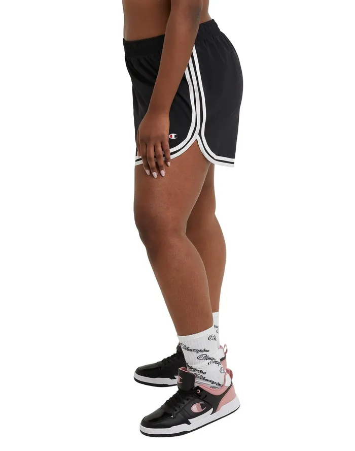 Varsity Shorts C Logo 35034 Plus Size Black Women Champion Shorts